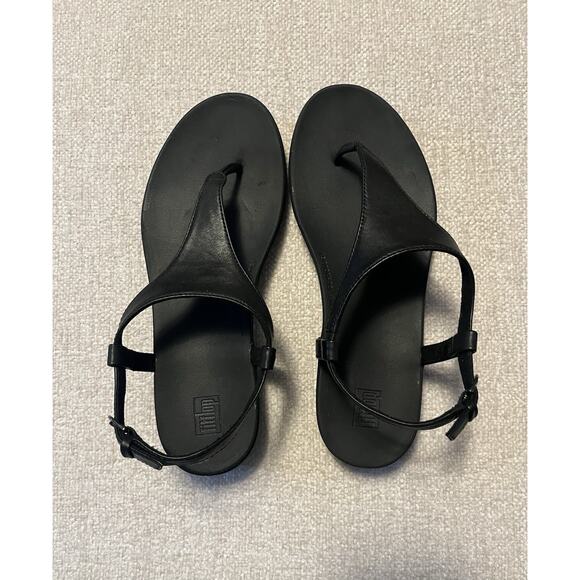 Fitflop Lainey Slingback Thong Sandals Womens Size 7 Black Minimalist Comfort - Picture 3 of 10